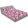 Ambesonne Floral Fitted Sheet & Pillow Sham Set, Valentine’s Day Theme Flowers Vintage Botanical Nature Ornament Art, Decorative Printed 2 Piece Bedding Decor Set, Twinxl, Dark Coral and Fern Green(Magenta Forest Green Rose)