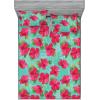 Ambesonne Floral Fitted Sheet & Pillow Sham Set, Valentine’s Day Theme Flowers Vintage Botanical Nature Ornament Art, Decorative Printed 2 Piece Bedding Decor Set, Twinxl, Dark Coral and Fern Green(Dark Coral and Cadet Blue)
