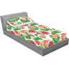 Ambesonne Floral Fitted Sheet & Pillow Sham Set, Valentine’s Day Theme Flowers Vintage Botanical Nature Ornament Art, Decorative Printed 2 Piece Bedding Decor Set, Twinxl, Dark Coral and Fern Green(Apple Green and Pastel Pink)