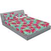 Ambesonne Floral Fitted Sheet & Pillow Sham Set, Valentine’s Day Theme Flowers Vintage Botanical Nature Ornament Art, Decorative Printed 2 Piece Bedding Decor Set, Twinxl, Dark Coral and Fern Green(Dark Coral and Cadet Blue)
