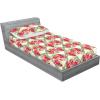Ambesonne Floral Fitted Sheet & Pillow Sham Set, Valentine’s Day Theme Flowers Vintage Botanical Nature Ornament Art, Decorative Printed 2 Piece Bedding Decor Set, Twinxl, Dark Coral and Fern Green(Dark Coral and Fern Green)