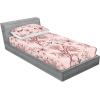 Ambesonne Floral Fitted Sheet & Pillow Sham Set, Valentine’s Day Theme Flowers Vintage Botanical Nature Ornament Art, Decorative Printed 2 Piece Bedding Decor Set, Twinxl, Dark Coral and Fern Green(Pastel Pink and Pale Rose)