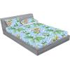 Ambesonne Floral Fitted Sheet & Pillow Sham Set, Valentine’s Day Theme Flowers Vintage Botanical Nature Ornament Art, Decorative Printed 2 Piece Bedding Decor Set, Twinxl, Dark Coral and Fern Green(Pale Azure Blue Emerald)
