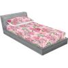 Ambesonne Floral Fitted Sheet & Pillow Sham Set, Valentine’s Day Theme Flowers Vintage Botanical Nature Ornament Art, Decorative Printed 2 Piece Bedding Decor Set, Twinxl, Dark Coral and Fern Green(Pistachio Green and Pale Rose)