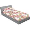 Ambesonne Floral Fitted Sheet & Pillow Sham Set, Valentine’s Day Theme Grunge Style Repetitive Rose Flowers Abstract, Decorative Printed 2 Piece Bedding Decor Set, Twinxl, Pale Fuchsia and Sepia(Raspberry and Pistachio Green)
