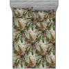 Ambesonne Floral Fitted Sheet & Pillow Sham Set, Valentine’s Day Theme Grunge Style Repetitive Rose Flowers Abstract, Decorative Printed 2 Piece Bedding Decor Set, Twinxl, Pale Fuchsia and Sepia(Pale Orange and Army Green)