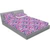 Ambesonne Floral Fitted Sheet & Pillow Sham Set, Valentine’s Day Theme Grunge Style Repetitive Rose Flowers Abstract, Decorative Printed 2 Piece Bedding Decor Set, Twinxl, Pale Fuchsia and Sepia(Hot Pink and Night Blue)