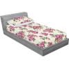 Ambesonne Floral Fitted Sheet & Pillow Sham Set, Valentine’s Day Theme Grunge Style Repetitive Rose Flowers Abstract, Decorative Printed 2 Piece Bedding Decor Set, Twinxl, Pale Fuchsia and Sepia(Pale Fuchsia and Sepia)