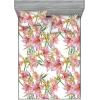 Ambesonne Floral Fitted Sheet & Pillow Sham Set, Valentine’s Day Theme Grunge Style Repetitive Rose Flowers Abstract, Decorative Printed 2 Piece Bedding Decor Set, Twinxl, Pale Fuchsia and Sepia(Raspberry and Pistachio Green)