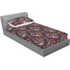 Ambesonne Floral Fitted Sheet & Pillow Sham Set, Valentine’s Day Theme Grunge Style Repetitive Rose Flowers Abstract, Decorative Printed 2 Piece Bedding Decor Set, Twinxl, Pale Fuchsia and Sepia(Scarlet and Lavender Blue)