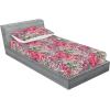 Ambesonne Floral Fitted Sheet & Pillow Sham Set, Valentine’s Day Theme Grunge Style Repetitive Rose Flowers Abstract, Decorative Printed 2 Piece Bedding Decor Set, Twinxl, Pale Fuchsia and Sepia(Dark Coral and Slate Blue)