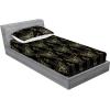 Ambesonne Floral Fitted Sheet & Pillow Sham Set, Valentine’s Day Theme Grunge Style Repetitive Rose Flowers Abstract, Decorative Printed 2 Piece Bedding Decor Set, Twinxl, Pale Fuchsia and Sepia(Charcoal Grey and Dark Yellow)