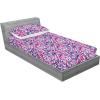 Ambesonne Floral Fitted Sheet & Pillow Sham Set, Valentine’s Day Theme Grunge Style Repetitive Rose Flowers Abstract, Decorative Printed 2 Piece Bedding Decor Set, Twinxl, Pale Fuchsia and Sepia(Hot Pink and Night Blue)