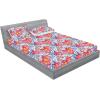 Ambesonne Floral Fitted Sheet & Pillow Sham Set, Valentine’s Day Theme Grunge Style Repetitive Rose Flowers Abstract, Decorative Printed 2 Piece Bedding Decor Set, Twinxl, Pale Fuchsia and Sepia(Hot Pink and Blue Violet)