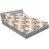 Ambesonne Floral Fitted Sheet & Pillow Sham Set, Valentine’s Day Theme Grunge Style Repetitive Rose Flowers Abstract, Decorative Printed 2 Piece Bedding Decor Set, Twinxl, Pale Fuchsia and Sepia(Burnt Sienna Sand Brown)