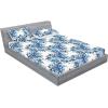 Ambesonne Floral Fitted Sheet & Pillow Sham Set, Valentine’s Day Theme Grunge Style Repetitive Rose Flowers Abstract, Decorative Printed 2 Piece Bedding Decor Set, Twinxl, Pale Fuchsia and Sepia(Sea Blue Chocolate and White)