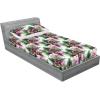 Ambesonne Floral Fitted Sheet & Pillow Sham Set, Valentine’s Day Theme Grunge Style Repetitive Rose Flowers Abstract, Decorative Printed 2 Piece Bedding Decor Set, Twinxl, Pale Fuchsia and Sepia(Pale Ruby and Reseda Green)