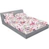 Ambesonne Floral Fitted Sheet & Pillow Sham Set, Valentine’s Day Theme Grunge Style Repetitive Rose Flowers Abstract, Decorative Printed 2 Piece Bedding Decor Set, Twinxl, Pale Fuchsia and Sepia(Pastel Pink and Sage Green)