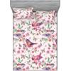 Ambesonne Floral Fitted Sheet & Pillow Sham Set, Valentine’s Day Theme Grunge Style Repetitive Rose Flowers Abstract, Decorative Printed 2 Piece Bedding Decor Set, Twinxl, Pale Fuchsia and Sepia(Pastel Pink and Sage Green)