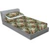 Ambesonne Floral Fitted Sheet & Pillow Sham Set, Valentine’s Day Theme Grunge Style Repetitive Rose Flowers Abstract, Decorative Printed 2 Piece Bedding Decor Set, Twinxl, Pale Fuchsia and Sepia(Pale Orange and Army Green)
