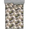 Ambesonne Floral Fitted Sheet & Pillow Sham Set, Valentine’s Day Theme Grunge Style Repetitive Rose Flowers Abstract, Decorative Printed 2 Piece Bedding Decor Set, Twinxl, Pale Fuchsia and Sepia(Pale Coffee and Burnt Sienna)