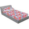Ambesonne Floral Fitted Sheet & Pillow Sham Set, Valentine’s Day Theme Grunge Style Repetitive Rose Flowers Abstract, Decorative Printed 2 Piece Bedding Decor Set, Twinxl, Pale Fuchsia and Sepia(Hot Pink and Blue Violet)