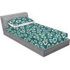 Ambesonne Floral Fitted Sheet & Pillow Sham Set, Valentine’s Day Theme Grunge Style Repetitive Rose Flowers Abstract, Decorative Printed 2 Piece Bedding Decor Set, Twinxl, Pale Fuchsia and Sepia(Dark Cadet Blue and Brown)