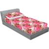 Ambesonne Floral Fitted Sheet & Pillow Sham Set, Valentine’s Day Theme Grunge Style Repetitive Rose Flowers Abstract, Decorative Printed 2 Piece Bedding Decor Set, Twinxl, Pale Fuchsia and Sepia(Dark Coral Khaki Green)