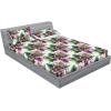 Ambesonne Floral Fitted Sheet & Pillow Sham Set, Valentine’s Day Theme Grunge Style Repetitive Rose Flowers Abstract, Decorative Printed 2 Piece Bedding Decor Set, Twinxl, Pale Fuchsia and Sepia(Pale Ruby and Reseda Green)