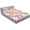 Ambesonne Floral Fitted Sheet & Pillow Sham Set, Valentine’s Day Theme Grunge Style Repetitive Rose Flowers Abstract, Decorative Printed 2 Piece Bedding Decor Set, Twinxl, Pale Fuchsia and Sepia(Raspberry and Pistachio Green)