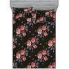 Ambesonne Floral Fitted Sheet & Pillow Sham Set, Valentine’s Day Theme Grunge Style Repetitive Rose Flowers Abstract, Decorative Printed 2 Piece Bedding Decor Set, Twinxl, Pale Fuchsia and Sepia(Paprika and Dark Olive Green)