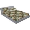 Ambesonne Floral Fitted Sheet & Pillow Sham Set, Valentine’s Day Theme Grunge Style Repetitive Rose Flowers Abstract, Decorative Printed 2 Piece Bedding Decor Set, Twinxl, Pale Fuchsia and Sepia(Pale Orange and Army Green)