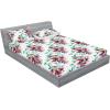Ambesonne Floral Fitted Sheet & Pillow Sham Set, Valentine’s Day Theme Grunge Style Repetitive Rose Flowers Abstract, Decorative Printed 2 Piece Bedding Decor Set, Twinxl, Pale Fuchsia and Sepia(Pistachio Green and Ruby)