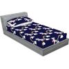 Ambesonne Floral Fitted Sheet & Pillow Sham Set, Valentine’s Day Theme Grunge Style Repetitive Rose Flowers Abstract, Decorative Printed 2 Piece Bedding Decor Set, Twinxl, Pale Fuchsia and Sepia(Navy Blue and Pale Seafoam)