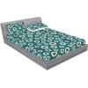 Ambesonne Floral Fitted Sheet & Pillow Sham Set, Valentine’s Day Theme Grunge Style Repetitive Rose Flowers Abstract, Decorative Printed 2 Piece Bedding Decor Set, Twinxl, Pale Fuchsia and Sepia(Dark Cadet Blue and Brown)