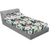 Ambesonne Floral Fitted Sheet & Pillow Sham Set, Valentine’s Day Theme Grunge Style Repetitive Rose Flowers Abstract, Decorative Printed 2 Piece Bedding Decor Set, Twinxl, Pale Fuchsia and Sepia(Dark Pink and Pale Teal)