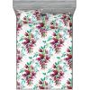 Ambesonne Floral Fitted Sheet & Pillow Sham Set, Valentine’s Day Theme Grunge Style Repetitive Rose Flowers Abstract, Decorative Printed 2 Piece Bedding Decor Set, Twinxl, Pale Fuchsia and Sepia(Pistachio Green and Ruby)