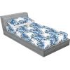 Ambesonne Floral Fitted Sheet & Pillow Sham Set, Valentine’s Day Theme Grunge Style Repetitive Rose Flowers Abstract, Decorative Printed 2 Piece Bedding Decor Set, Twinxl, Pale Fuchsia and Sepia(Sea Blue Chocolate and White)
