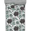 Ambesonne Floral Fitted Sheet & Pillow Sham Set, Valentine’s Day Theme Grunge Style Repetitive Rose Flowers Abstract, Decorative Printed 2 Piece Bedding Decor Set, Twinxl, Pale Fuchsia and Sepia(Reseda Green Grey and White)