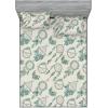 Ambesonne Floral Fitted Sheet & Pillow Sham Set, Watercolor Repeating Roses Valentine’s Day Theme Vintage Style Art, Decorative Printed 3 Piece Bedding Decor Set, Full, Dark Coral Fawn and Sepia(Pale Teal and Peacock Green)