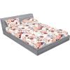 Ambesonne Floral Fitted Sheet & Pillow Sham Set, Watercolor Repeating Roses Valentine’s Day Theme Vintage Style Art, Decorative Printed 3 Piece Bedding Decor Set, Full, Dark Coral Fawn and Sepia(Lavender Blue and Pale Salmon)