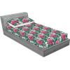 Ambesonne Floral Fitted Sheet & Pillow Sham Set, Watercolor Repeating Roses Valentine’s Day Theme Vintage Style Art, Decorative Printed 3 Piece Bedding Decor Set, Full, Dark Coral Fawn and Sepia(Pastel Pink and Fern Green)
