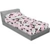Ambesonne Floral Fitted Sheet & Pillow Sham Set, Watercolor Repeating Roses Valentine’s Day Theme Vintage Style Art, Decorative Printed 3 Piece Bedding Decor Set, Full, Dark Coral Fawn and Sepia(Charcoal Grey Rose White)