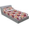 Ambesonne Floral Fitted Sheet & Pillow Sham Set, Watercolor Repeating Roses Valentine’s Day Theme Vintage Style Art, Decorative Printed 3 Piece Bedding Decor Set, Full, Dark Coral Fawn and Sepia(Dark Coral Sage Green)