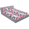 Ambesonne Floral Fitted Sheet & Pillow Sham Set, Watercolor Repeating Roses Valentine’s Day Theme Vintage Style Art, Decorative Printed 3 Piece Bedding Decor Set, Full, Dark Coral Fawn and Sepia(Dried Rose and Petrol Blue)