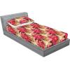 Ambesonne Floral Fitted Sheet & Pillow Sham Set, Watercolor Repeating Roses Valentine’s Day Theme Vintage Style Art, Decorative Printed 3 Piece Bedding Decor Set, Full, Dark Coral Fawn and Sepia(Dark Coral and Olive Green)