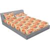 Ambesonne Floral Fitted Sheet & Pillow Sham Set, Watercolor Repeating Roses Valentine’s Day Theme Vintage Style Art, Decorative Printed 3 Piece Bedding Decor Set, Full, Dark Coral Fawn and Sepia(Scarlet and Green Brown)
