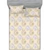 Ambesonne Floral Fitted Sheet & Pillow Sham Set, Watercolor Repeating Roses Valentine’s Day Theme Vintage Style Art, Decorative Printed 3 Piece Bedding Decor Set, Full, Dark Coral Fawn and Sepia(Grey Yellow and Pale Mauve)