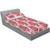 Ambesonne Floral Fitted Sheet & Pillow Sham Set, Watercolor Repeating Roses Valentine’s Day Theme Vintage Style Art, Decorative Printed 3 Piece Bedding Decor Set, Full, Dark Coral Fawn and Sepia(Pastel Pink and Reseda Green)