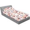 Ambesonne Floral Fitted Sheet & Pillow Sham Set, Watercolor Repeating Roses Valentine’s Day Theme Vintage Style Art, Decorative Printed 3 Piece Bedding Decor Set, Full, Dark Coral Fawn and Sepia(Lavender Blue and Pale Salmon)